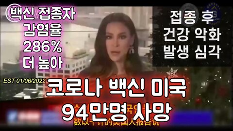 (충격) 미국 코로나 백신 사망자가 94만명/ 심각한 부작용 질병 많이 발생/ 돌파 감염율 비 접종자 감염율의 200%가 넘어