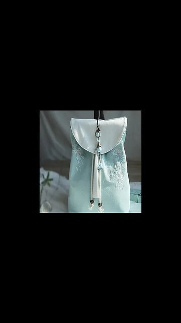 BUDDHA STONES HANDMADE EMBROIDERED LARGE CAPACITY CANVAS BACKPACK