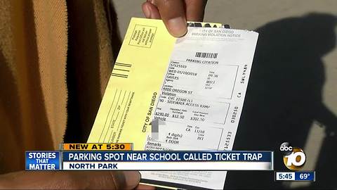 Parking spot in North Park called a trap