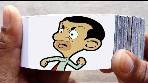 Mr. Bean Cartoon Flipbook Scared Bean Flip Bo