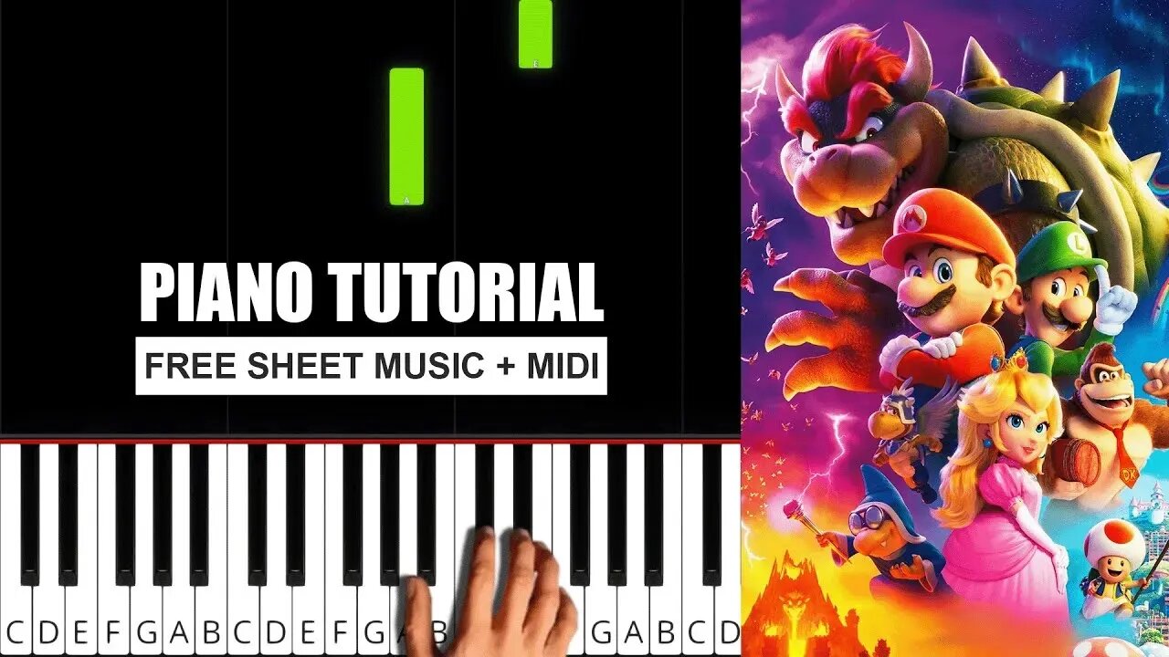 Jack Black - Peaches (The Super Mario Bros. Movie) - (BEGINNER) Piano Tutorial