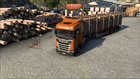Nyopir di Euro Truck Simulator 2 | Kirim Muatan Kayu Gelondongan 22 Ton Rute Aberdeen ke Carlisle UK