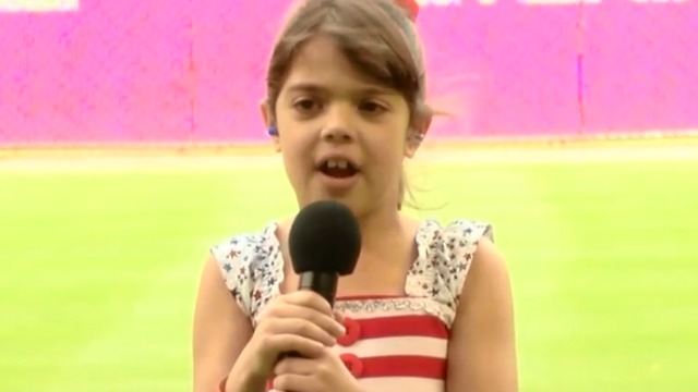 Palm Beach Gardens girl dreams of singing in the majors