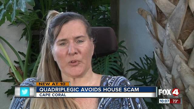 Quadriplegic avoids housing scam