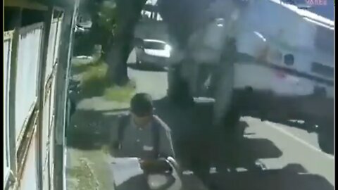Huge Truck FLYS Toward Man, What Happens Next Is Shocking