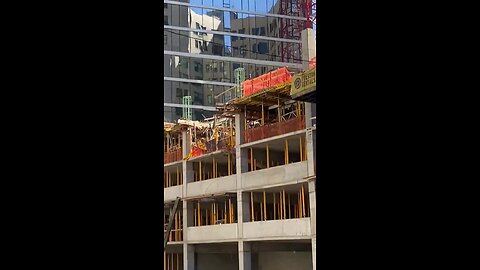 RAW: Load of steel beams falls from crane near Playhouse Square