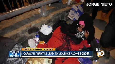 caravan arrivals lead to violence along border