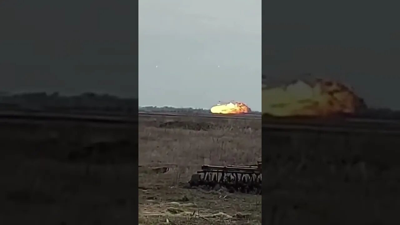 One plane drops bomb and dips while another plane gets shot down.