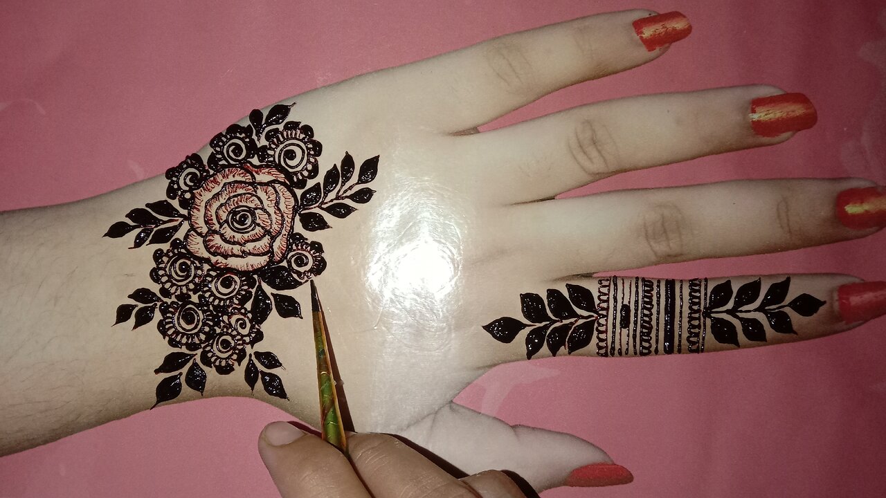 Latest very simple mehndi design for wedding or party