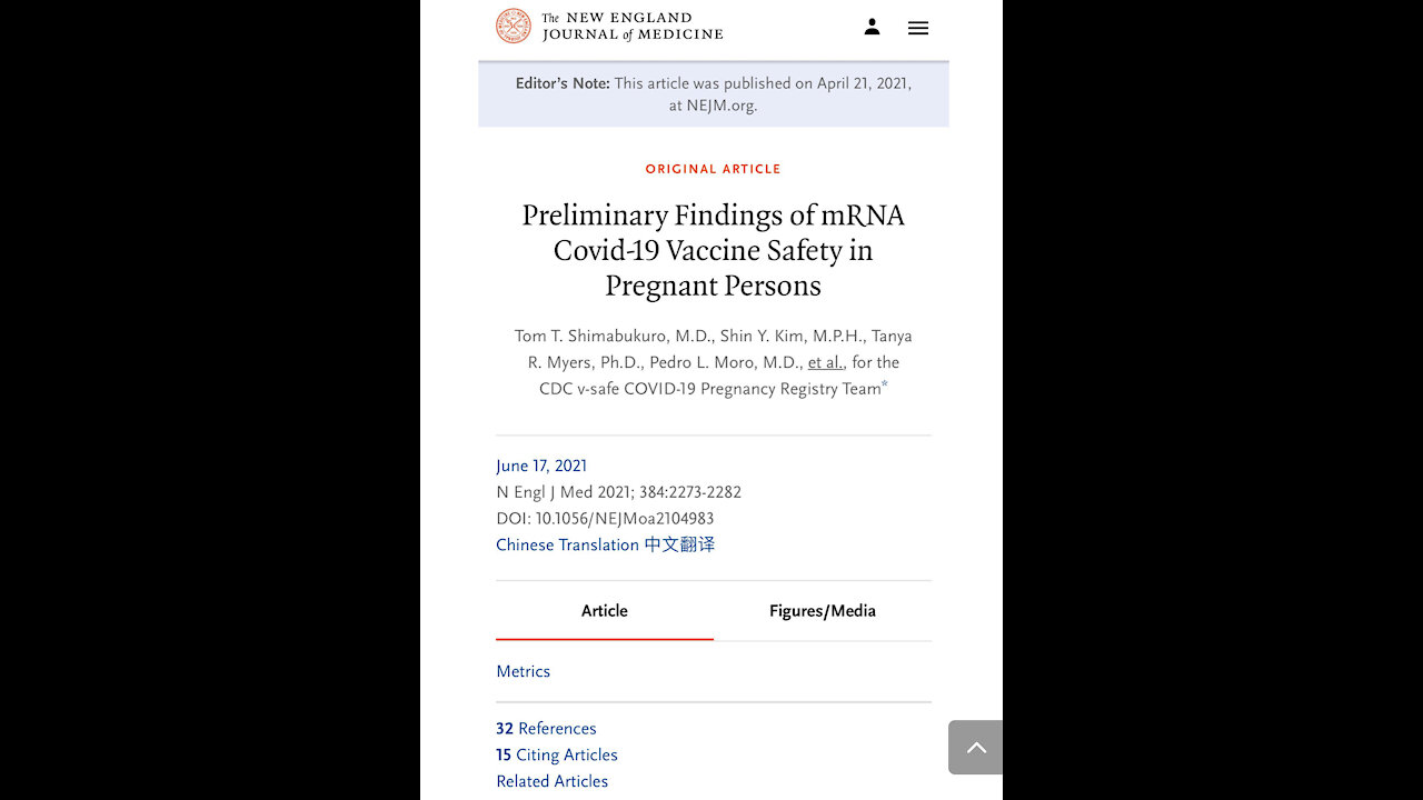 NEJM Preliminary Study And Effects Of The “Stick” In Pregnant Women.