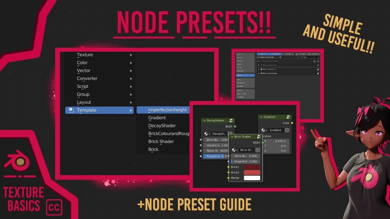 CREATE MATERIALS FASTER!! Node Pre-sets!! - Blender Texture Basics