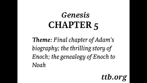 Genesis Chapter 5 (Bible Study)