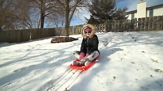 Backyard Sledding Slow Motion