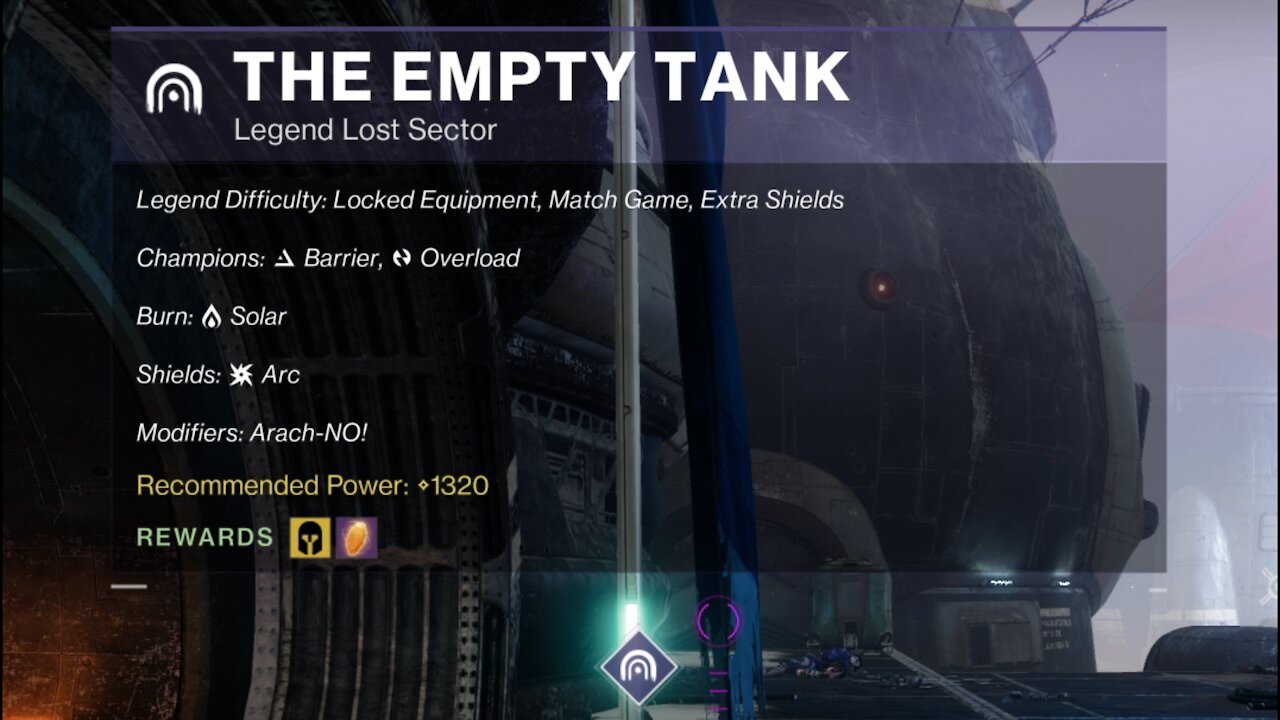 Destiny 2 Legend Lost Sector: The Empty Tank on the Tangled Shore 12-26-21