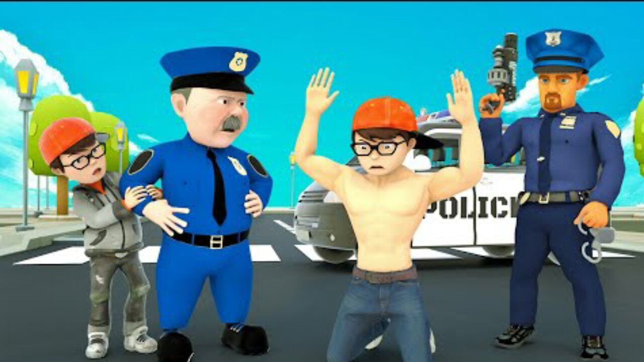 Nick Fat's Quick Thinking Saves His Friends From Robbers - Scary Teacher 3D Police