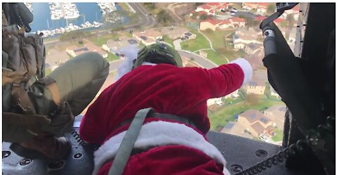 Happy Holidays: Santa, Marines fly over Pendleton, North County neighborhoods