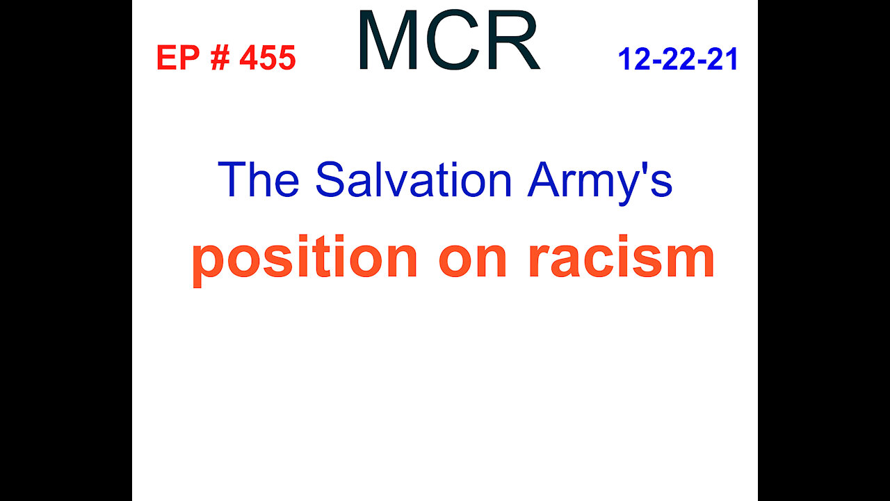 The Salvation Army's position on racism