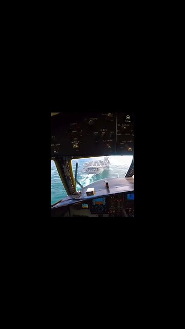 Cockpit view of a E Hawkeye landing on an Aircraft Carrier! #shorts