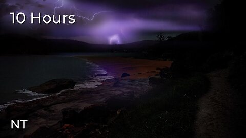 Lightning Ocean Thunderstorm | Stormy Weather Ocean Waves, Rolling Thunder & Rain Sounds for Sleep