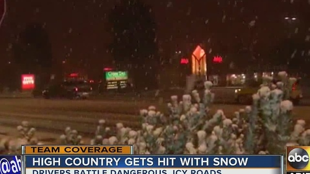 Heavy band of snow moves through Flagstaff in winter storm