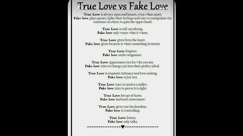 True Love vs. Fake Love
