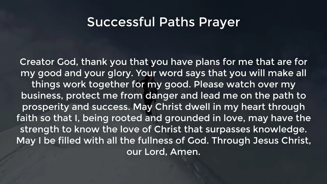 Successful Paths Prayer (Prayer for Success and Prosperity in Business)