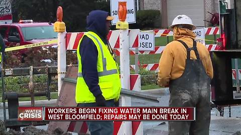 Crews working to repair broken water main