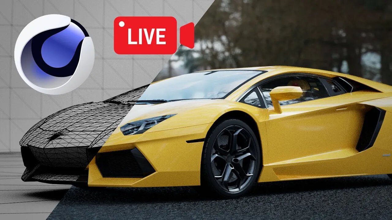 REALISTIC 3D Lamborghini VFX in Cinema 4D & Redshift | EPIC VFX LIVE 🔴