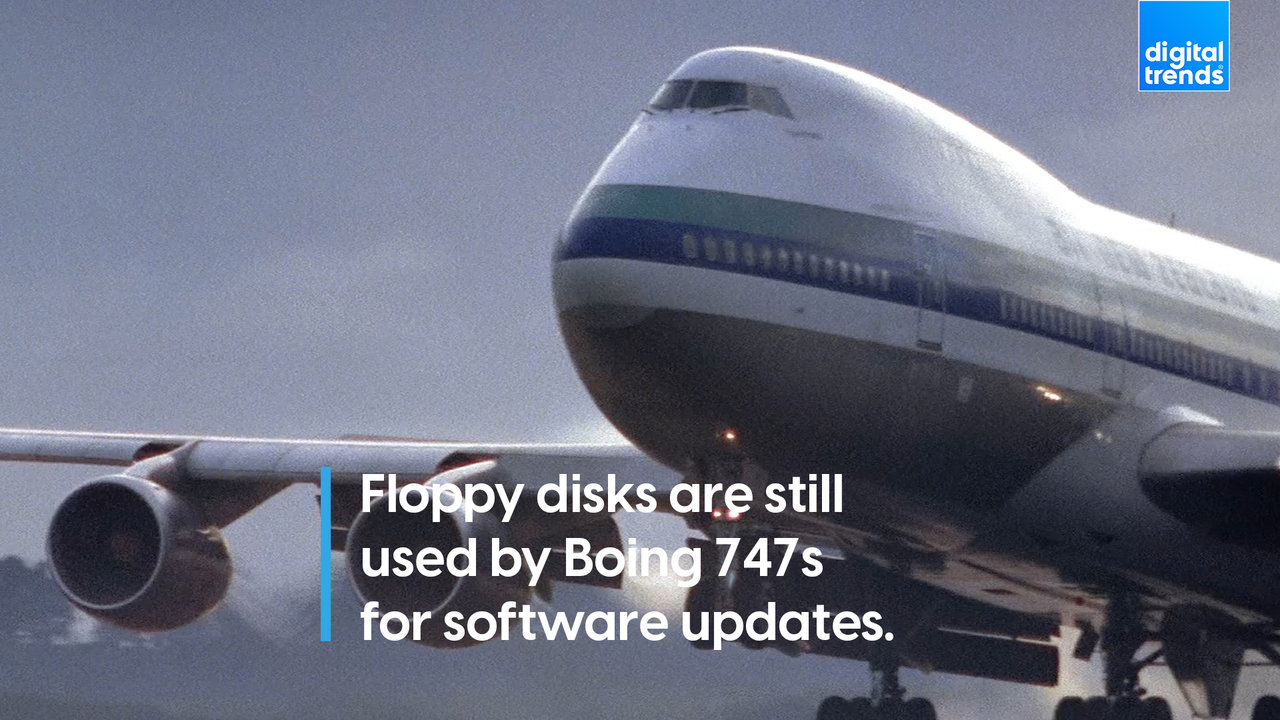 Floppy disks are still used by Boing 747s for software updates.