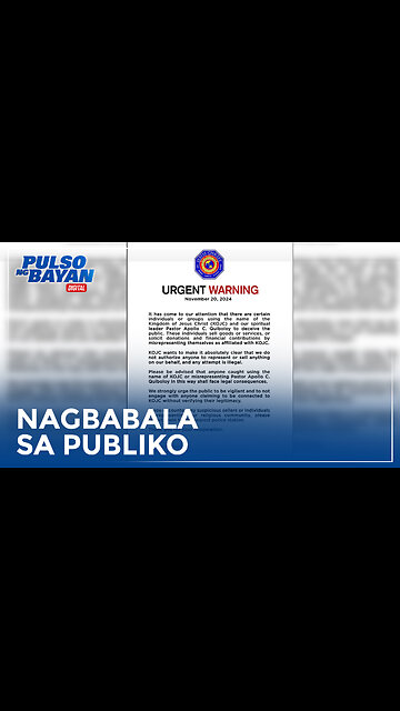 KOJC, nagbabala sa publiko laban sa mga nagtitinda at nanghihingi ng donasyon gamit ang KOJC