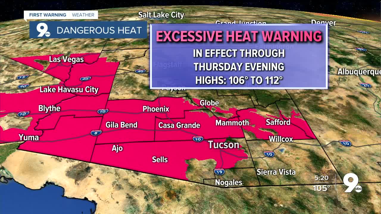 Excessive Heat Warnings remain in effect through Thursday evening