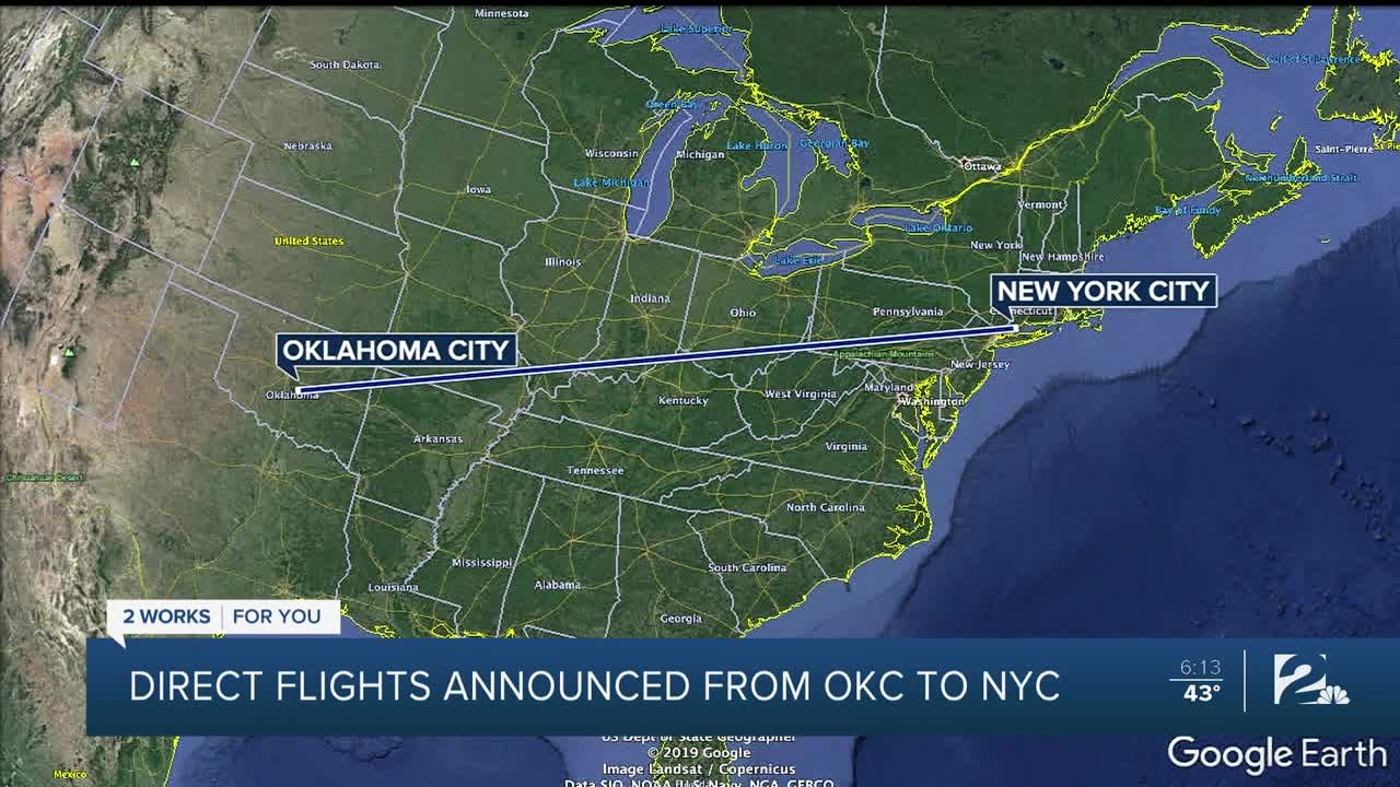 Direct flights announced from OKC to NYC