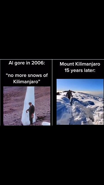 Idiot AlGore 2006 No more snows in Kilimanjaro, then 15 years later