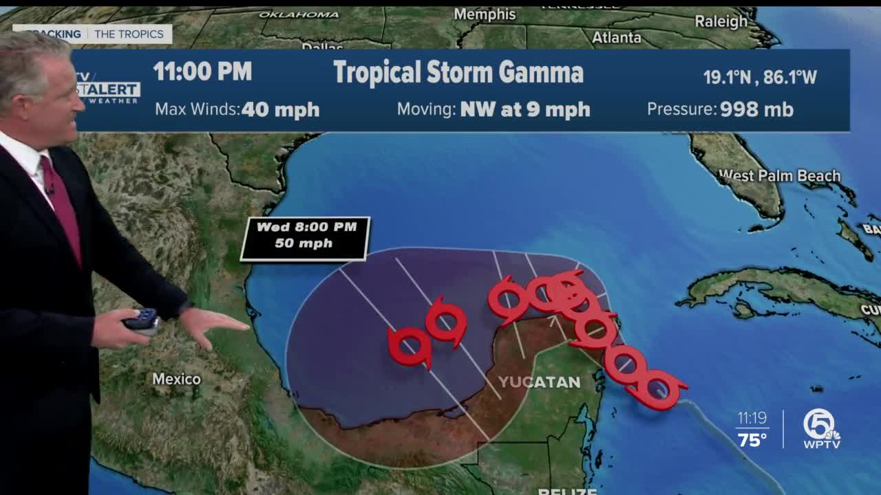 Tropical Storm Gamma forms
