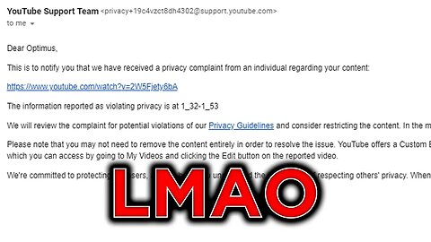 She Reported My Video For 'Privacy' LMAO
