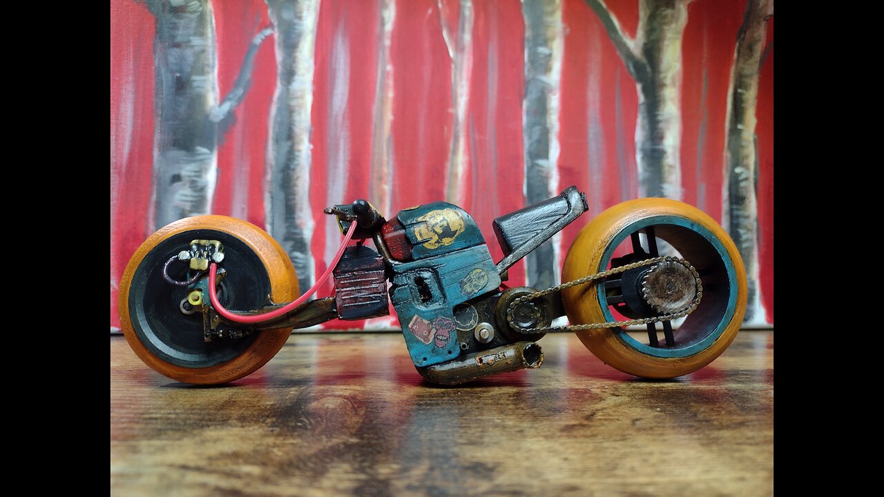 Rat Rod Cyberpunk Motorcycle 3D Print From Sketchfab Model