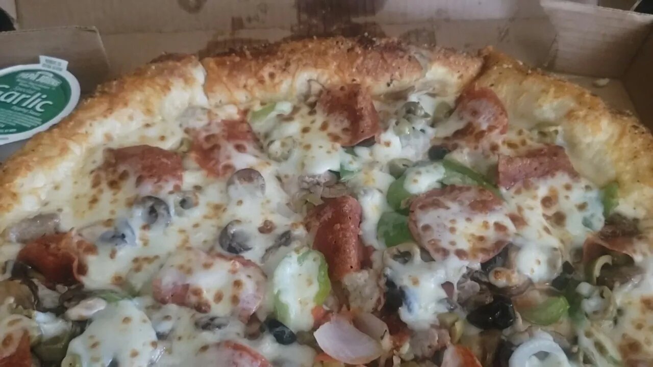 Papa Johns Garlic stuffed Super Supreme pizza August 16 2023