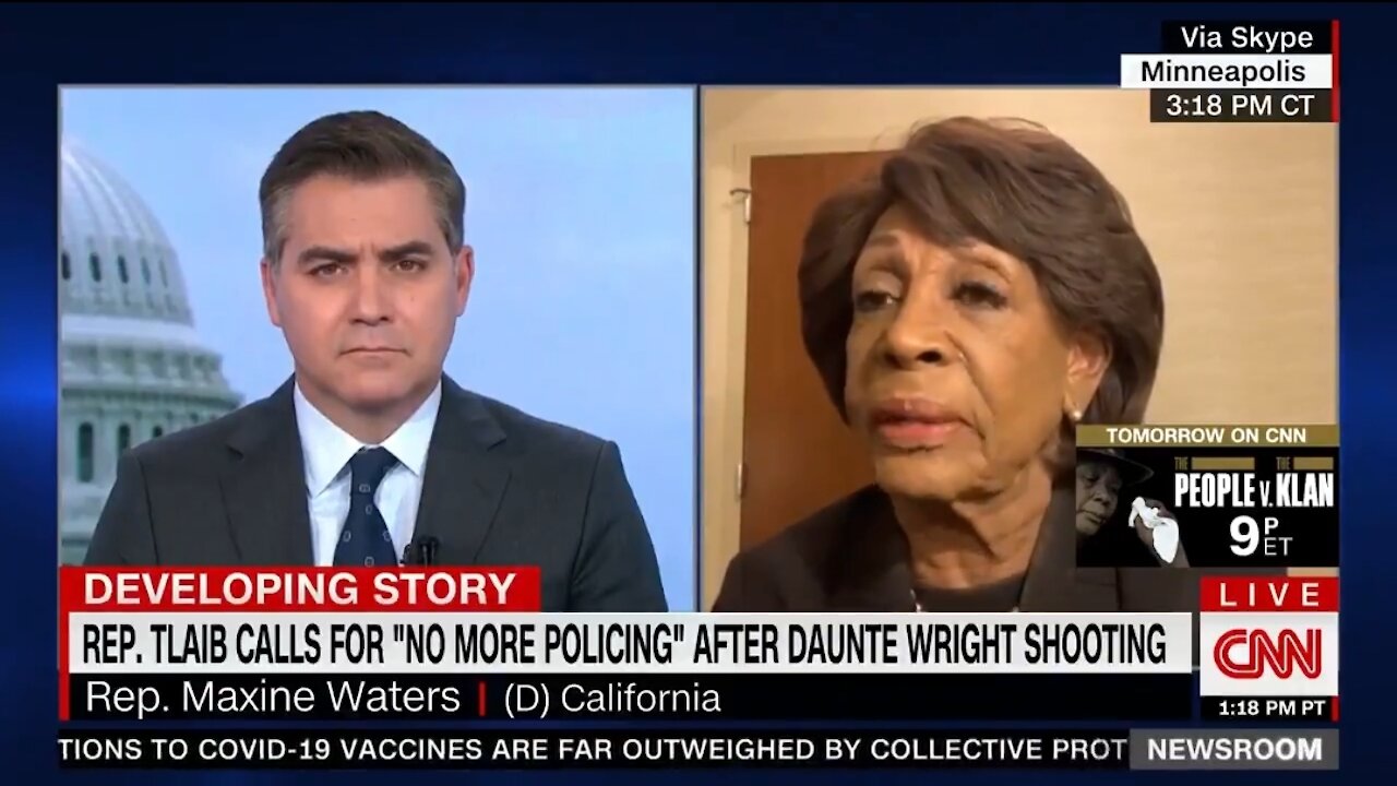 Rep Waters: I Love Tlaib For Calling On No More Policing