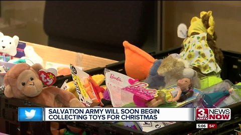 Salvation Army will soon begin collecting toys for Christmas
