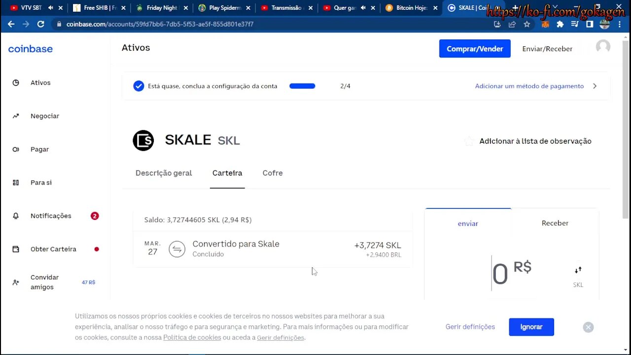 Transmissão ao vivo de Tempo final tabela coinbase 3