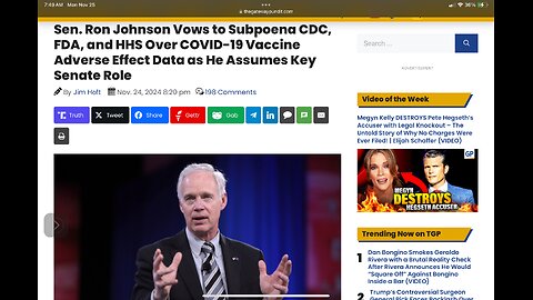 Sen. Ron Johnson Vows to Subpoena CDC, FDA, and HHS Over COVID-19 Vaccine Adverse Effect Data as He