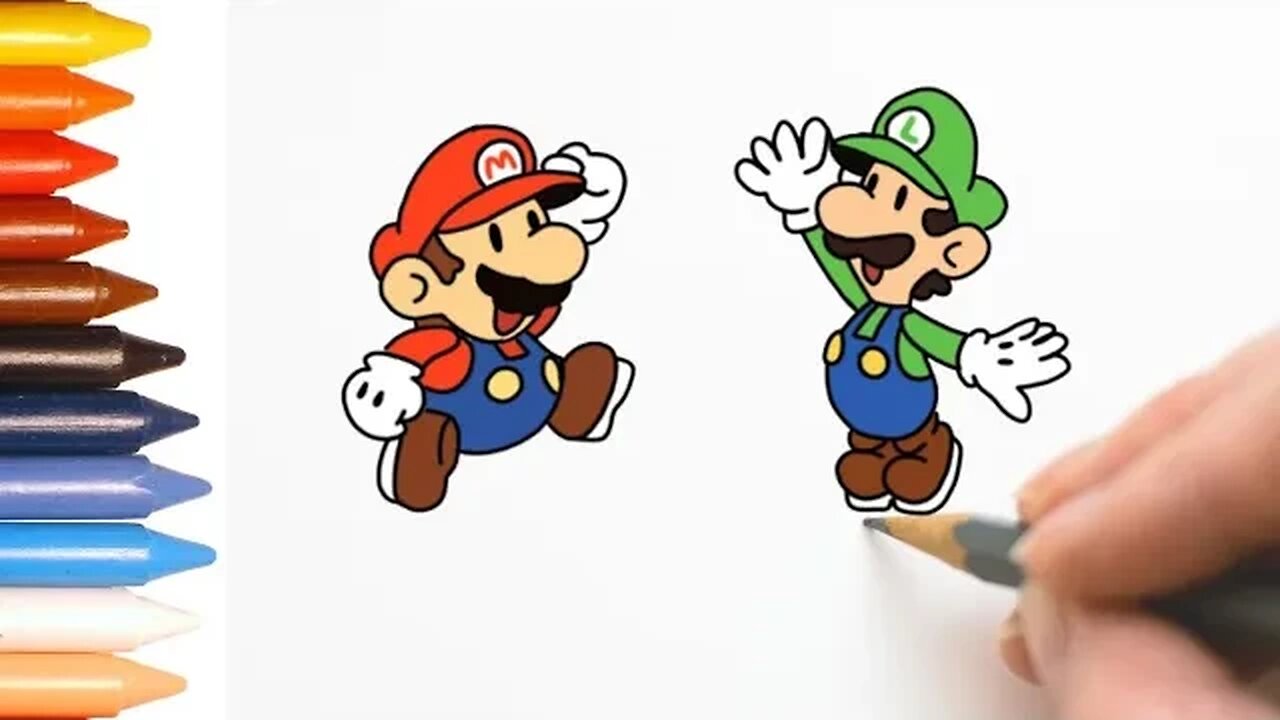 COMO DESENHAR MARIO BROS E LUIGI FÁCIL #mario #luigi #mariobros