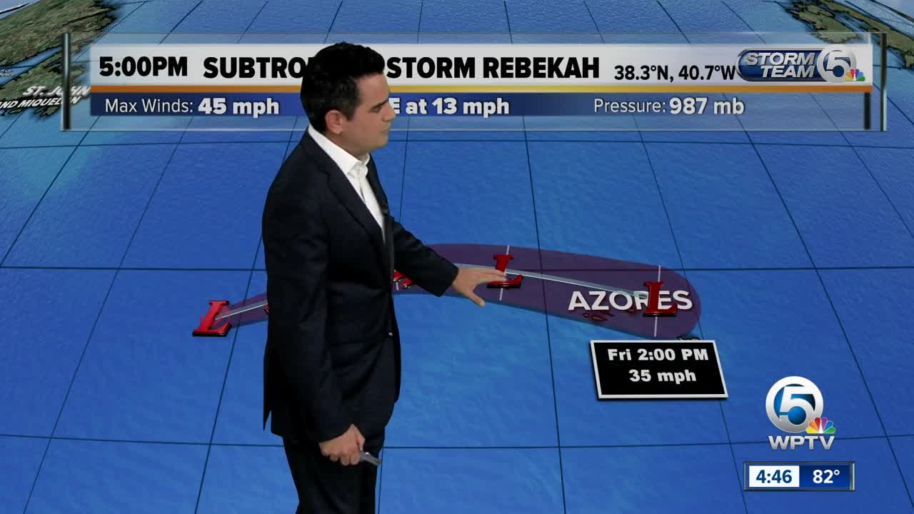 Subtropical Storm Rebekah forms