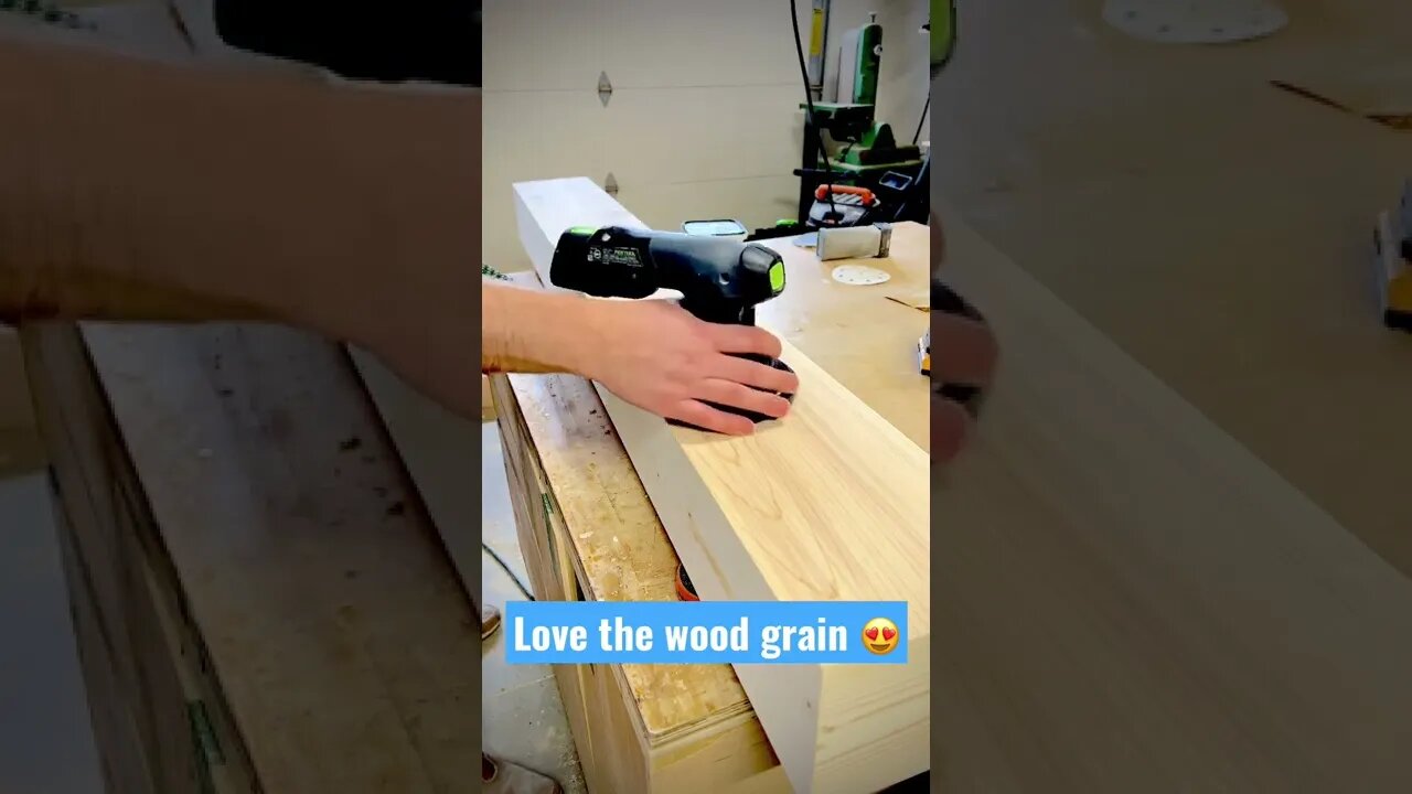 Sanding a wooden beam | #woodworking #shorts