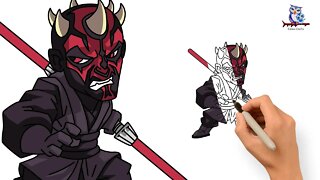 How to Draw Darth Maul Star Wars Chibi - Art Tutorial