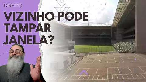 TORCEDORA do ATLÉTICO tem sua JANELA TAMPADA pelo CLUBE AMÉRICA MINEIRO cobrindo VISTA do CAMPO