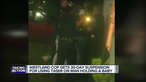 Westland officer who tased man holding infant to receive 30-day suspension from department