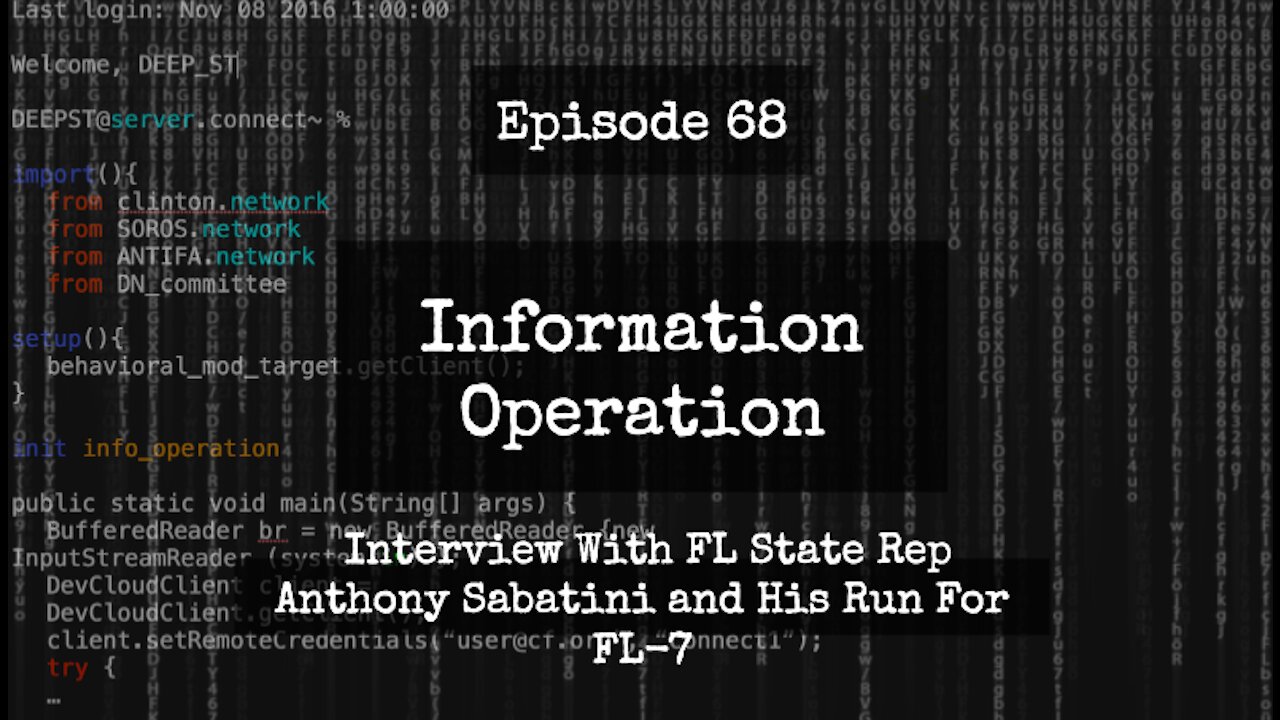 IO Episode 68 - Interview with FL-7 Candidate/FL State Rep Anthony Sabatini