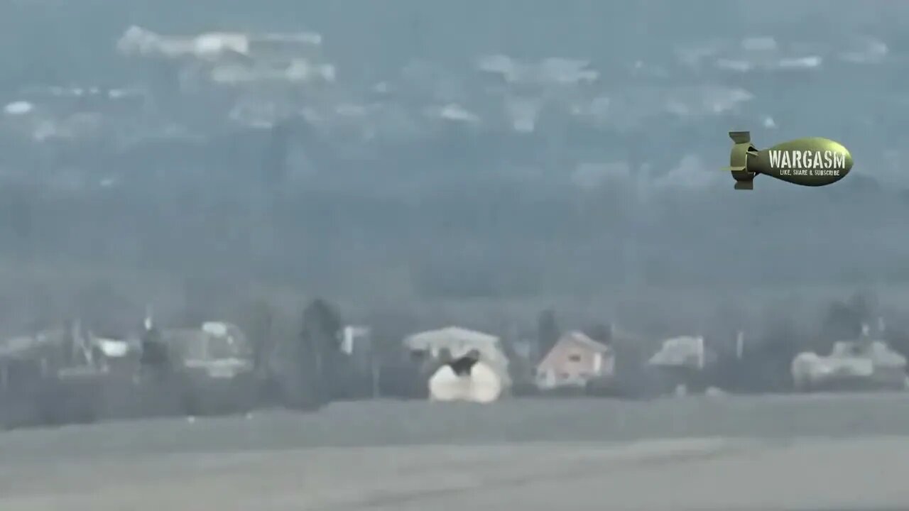 House destroyed by Russian anti-tank missile