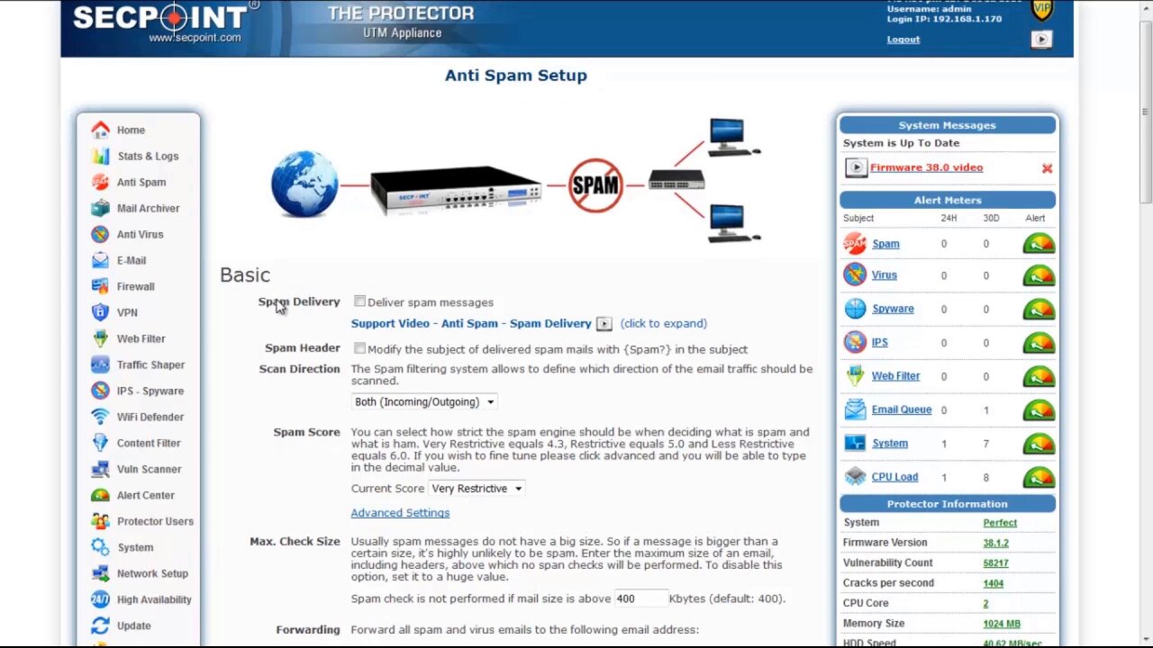 New Protector V38.1 64 Bit High Performance Firewall